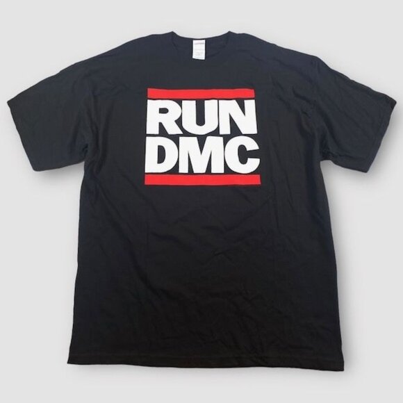NWOT Run DMC Logo Rock Band Tee Shirt Black Size Large - Picture 2 of 8